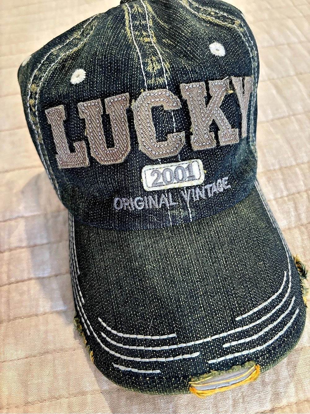 Lucky 2001 Original Vintage Baseball Cap Black & Brown
